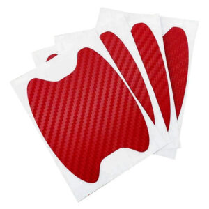 Protector De Manija Para Auto Tipo Fibra Set De 4 Pzs Rojas